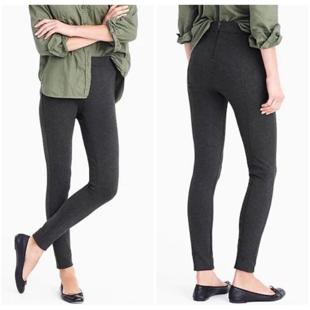 J.Crew Pixie Pants Heathered Charcoal Gray Back Zip Leggings 31090 Womens 6